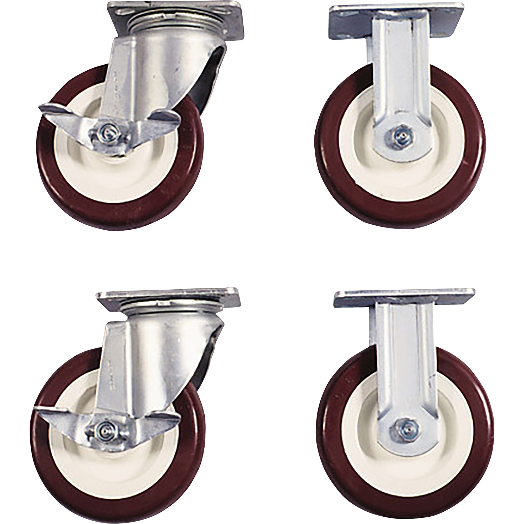 KNAACK 6in. Caster Set, 4-Pk., 2240-Lb. Capacity, Polyurethane Wheels, Model# 516